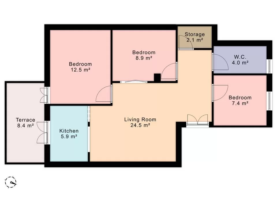 Velký apartmán s terasou a výhledem na moře v Roseto Capo Spulico